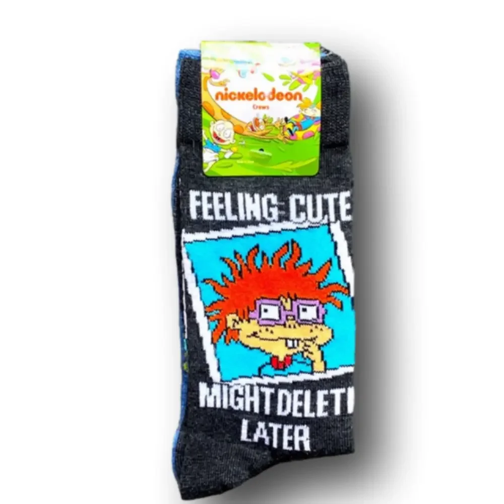 2-Pack Rugrats Nickelodeon Funny Novelty Crew Socks - NWT